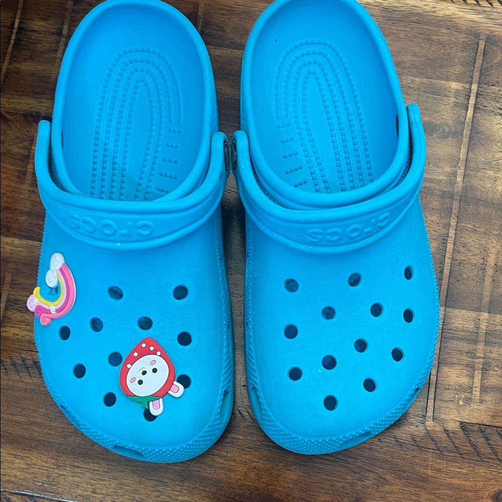CROCS Kids Bright Blue Clogs with Fun Charms